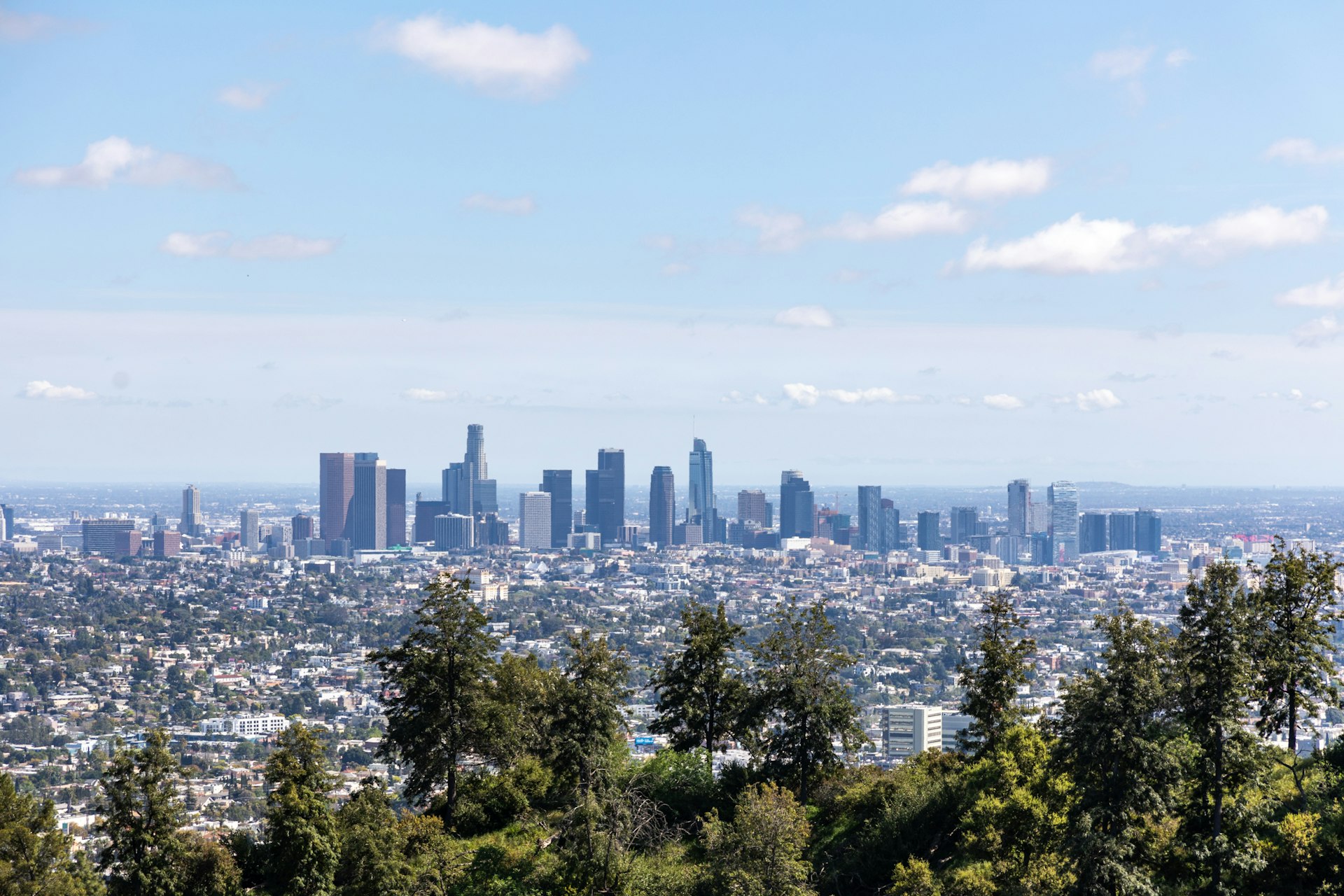 a view of a city from the top of a hill